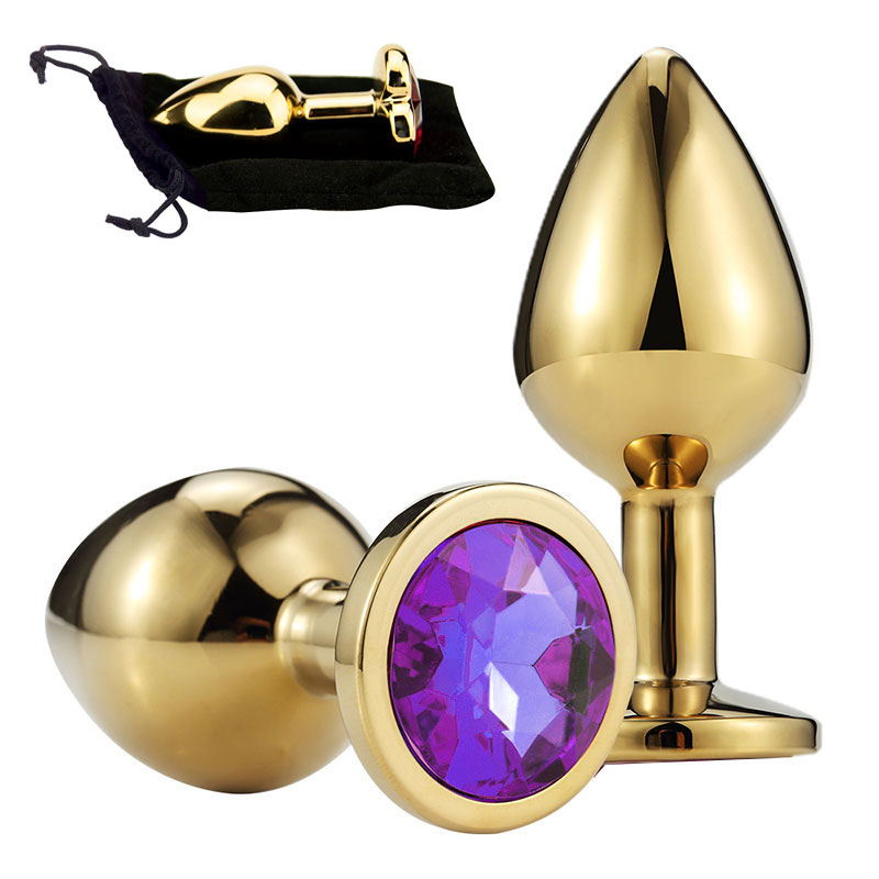 Adora Gold Jewel Princess Butt Plug - Purple - Medium